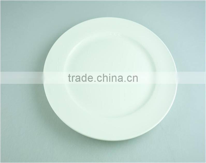 Wholesale white ceramic round dinner plate for daily use