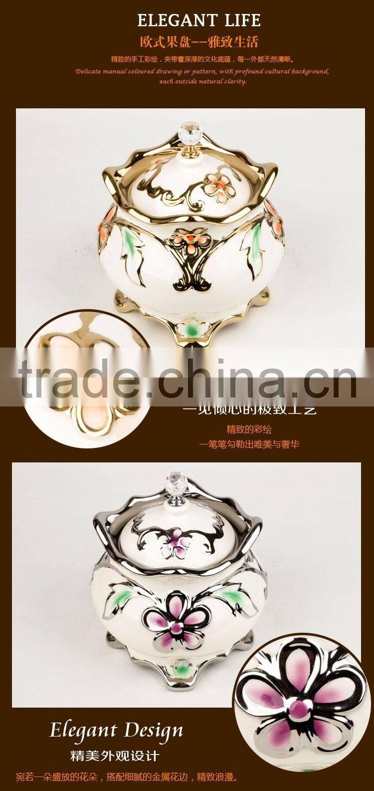 Factory Hot Sale Smoking clear ashtray, high electroplating ceramic ashtray