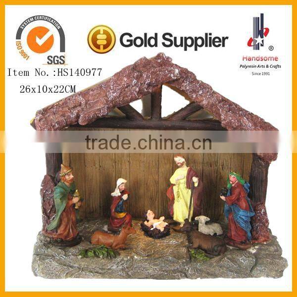 2015 christmas decorations nativity scene house 10"