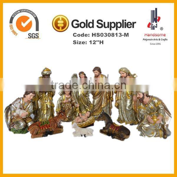 18''H religious family resin nativity set, custom resin nativity set