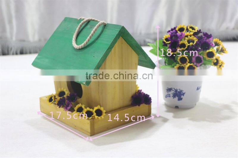 Finished colorful handmade wooden bird nest