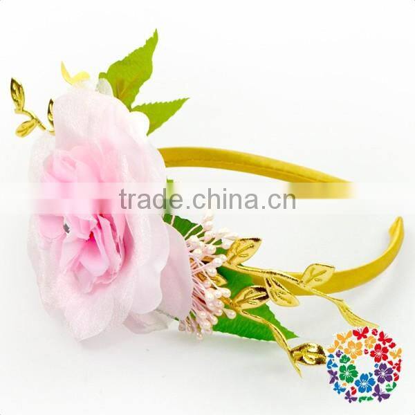 Vintage Baby Hairband Girl Rose Flower Paillette Baby Headband Girls