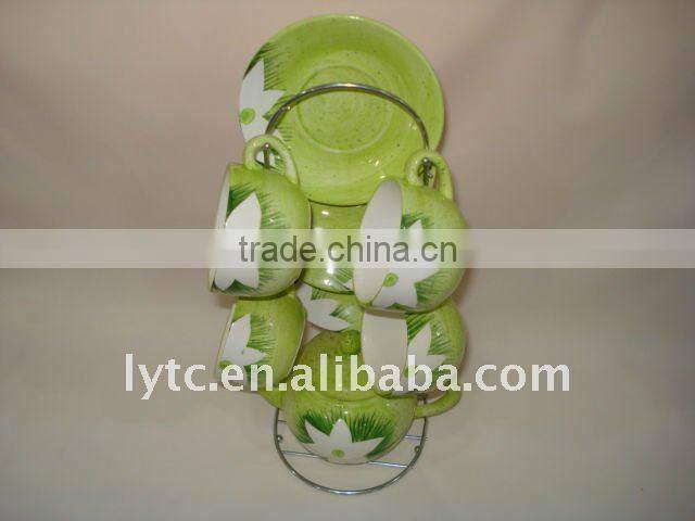 gift porcelain tea set with iron stand