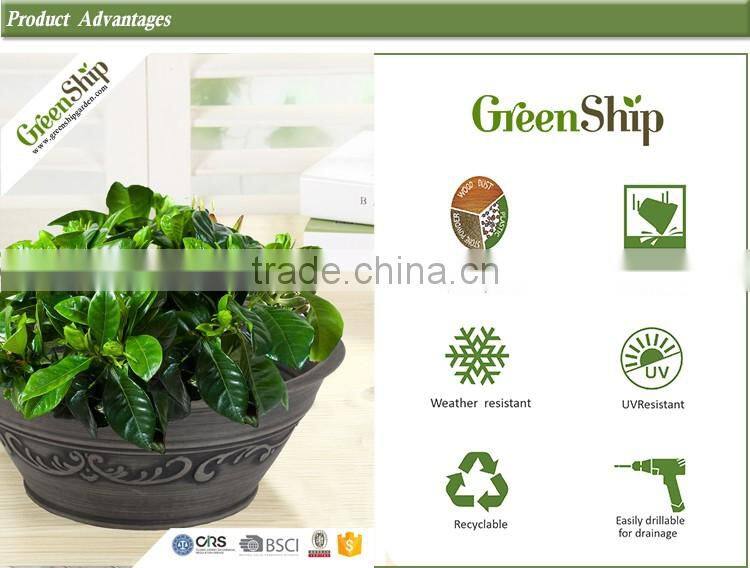 Antique Round Short Biodegradable Plastic Flower Pot