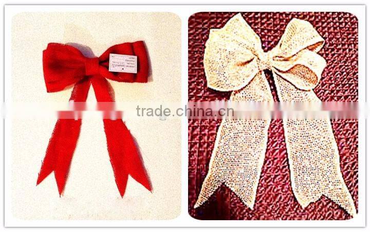 China factory supply crafts decorations christmas tartan bow/christmas ribbon bow for christmas market