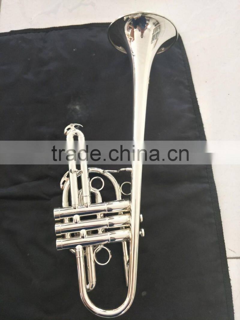 Silver plated cheap marching trumpet in Bb key
