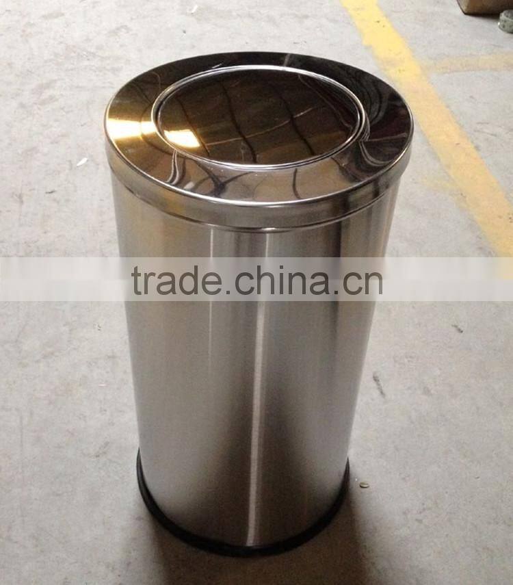 2015 hot selling stainless steel dustbin big capacity recycling bin indoor design trash can