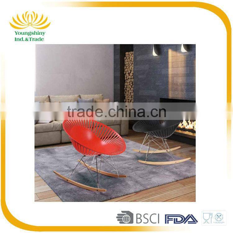 Manufacturer popular cheap plastic rocking chair with beech legs