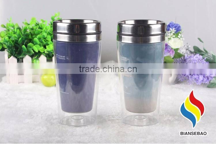 double walled insulated coffee mug, wholesales custom travel coffee mug