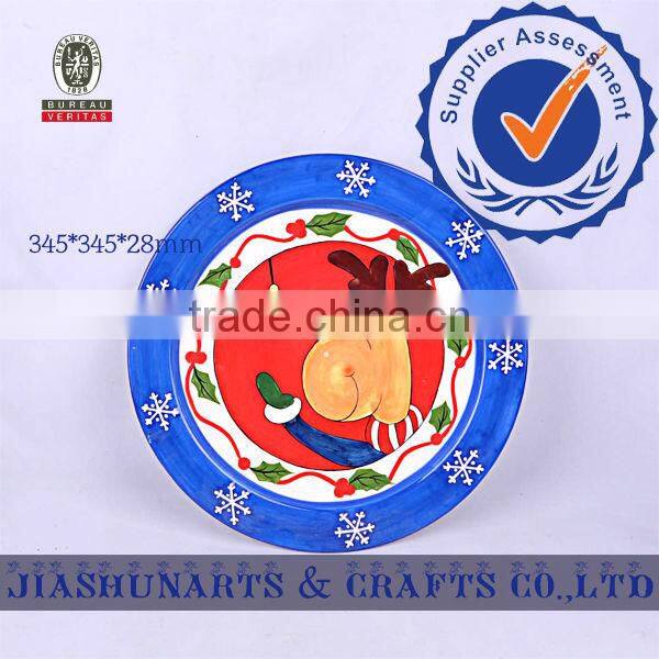 Christmas Dog Ceramic Decorative Plates Fruit