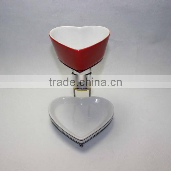 Ceramic Tealight Cheese & Chocolate Fondue Set Tapas, White