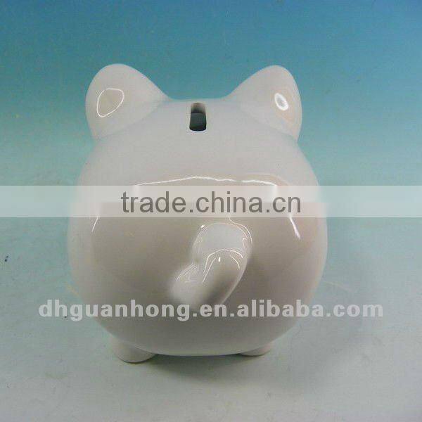 Dolomite white ceramic piggy money box