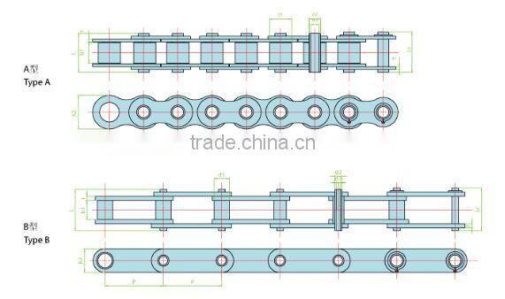 Standard industrial transmission roller chain 304 stainless steel hollow pin chains