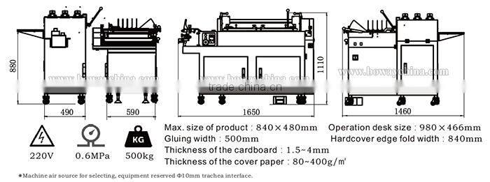 BW-SK840A Multi function Semi-automatic hardcover book binding factory