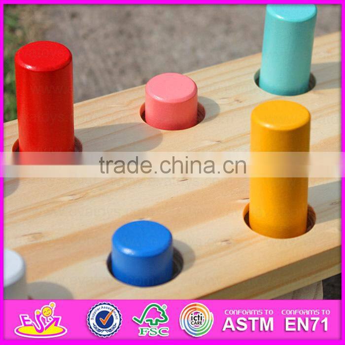 Eco-friendly handmade kids early learning wooden hammer toy W11G017-S