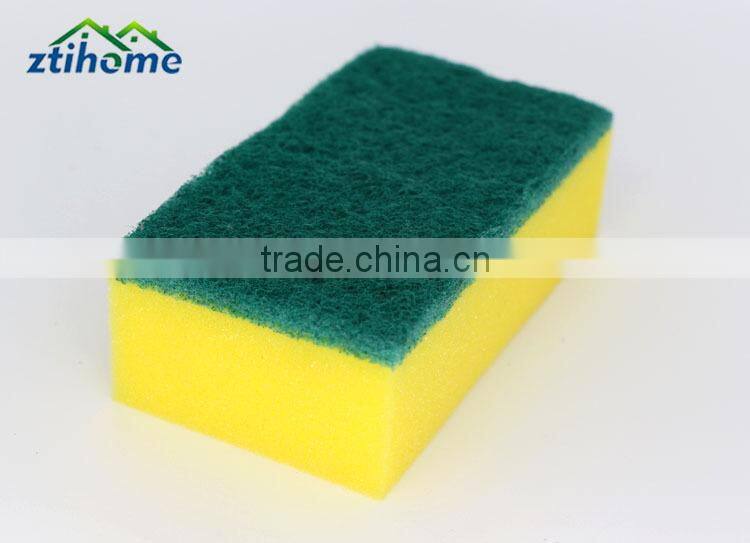 different rectangle kitchen green scouring pad with yellow sponge