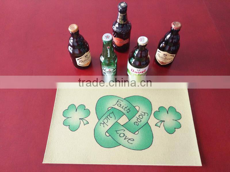 wholesale Double-sided non-woven fabric printed cheap custom bar mats
