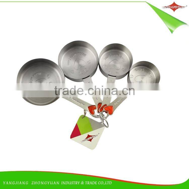 ZY-L1022 4pcs stainless steel measuring cup set with lovely doggy footprints handle