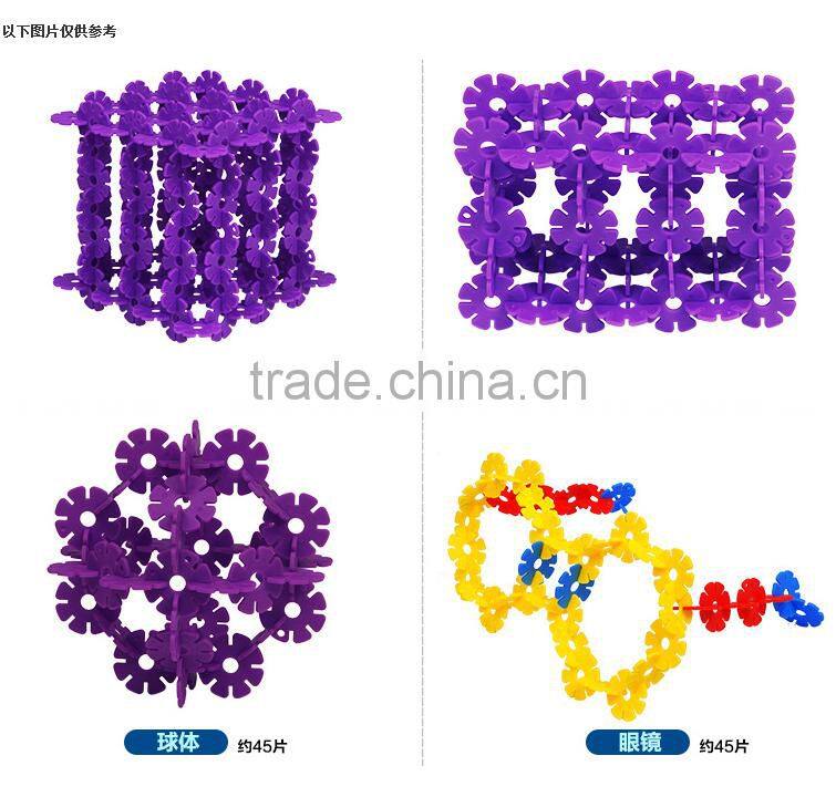 Wholesale Plastic SnowFlakes Building Blocks toys for kids 120pcs/bag