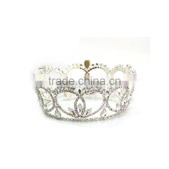 Hot Selling Bridal Jewelry Pageant Rhinestone Big Fashion Crystal Crown