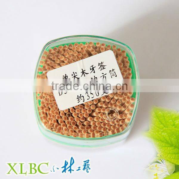 Nature 6.5cm*1.6mm Green side square jar one point wooden toothpick