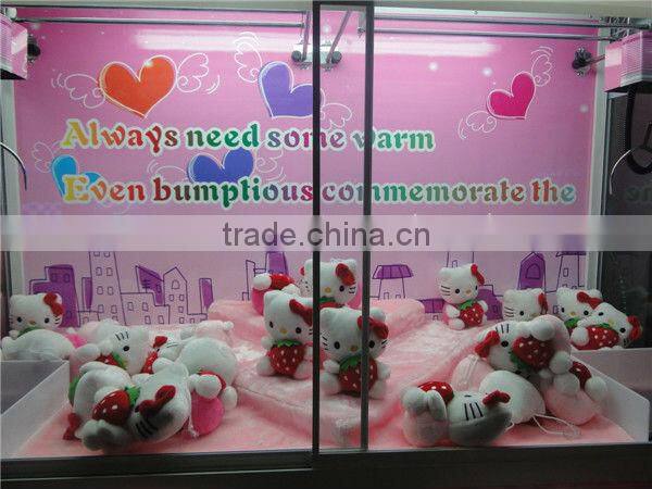 Hot Sale / DF-G 026 Pink Color Tomcat Commercial Coin Operated Toy Claw Crane Game Machine