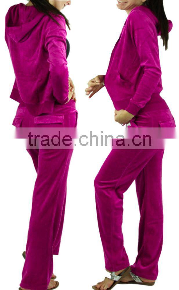 Comfy Soft Plush Velour Suit Hoodie Sweat Set Tracksuit