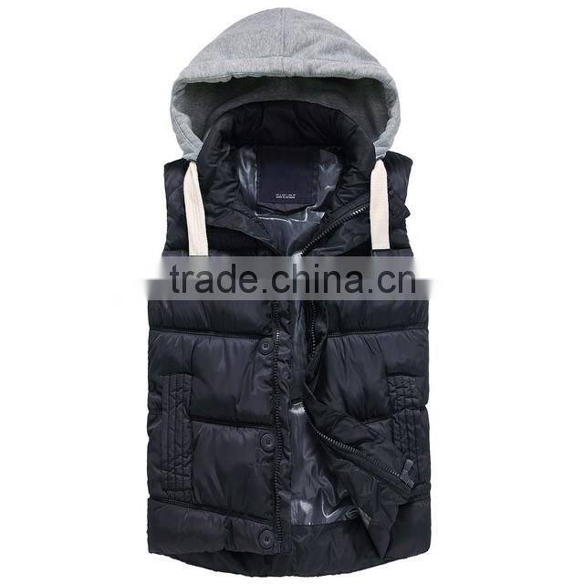 Work uniform vest with detachable hood