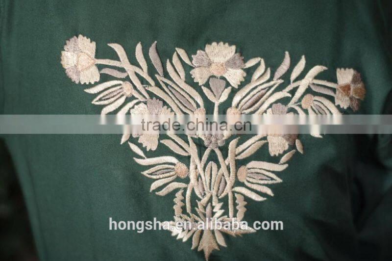 Latest front open shirt kurta designs with long sleeves fashion back embroidery HSD7685