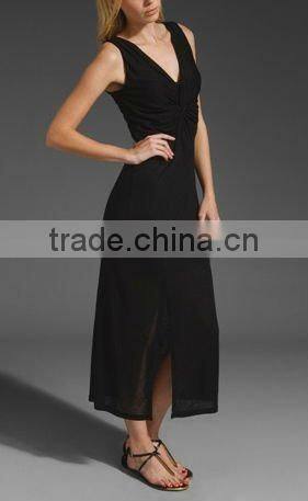 lady wear!12DR092!2012 hot sale black fashion ladies plain maxi dress for summer