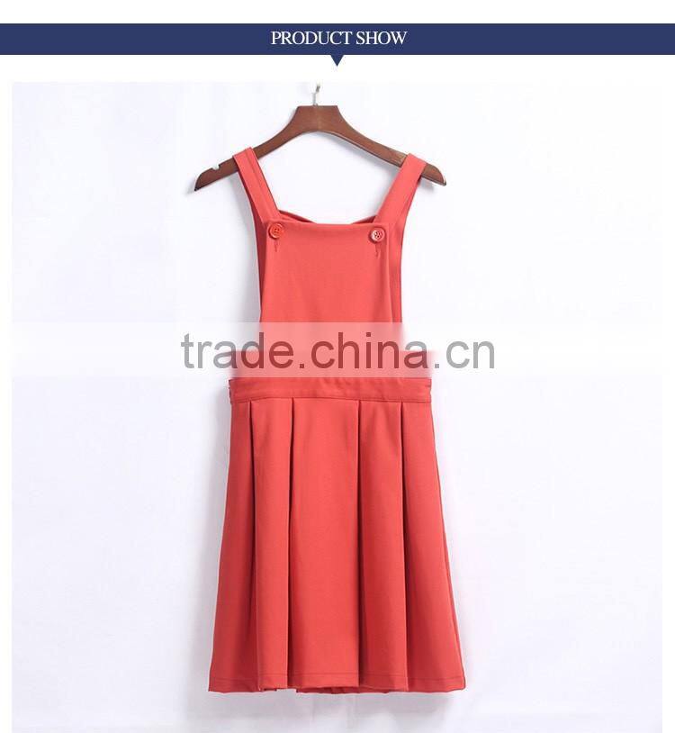 Girls Red Beautiful School Uniform Pinafore Design
