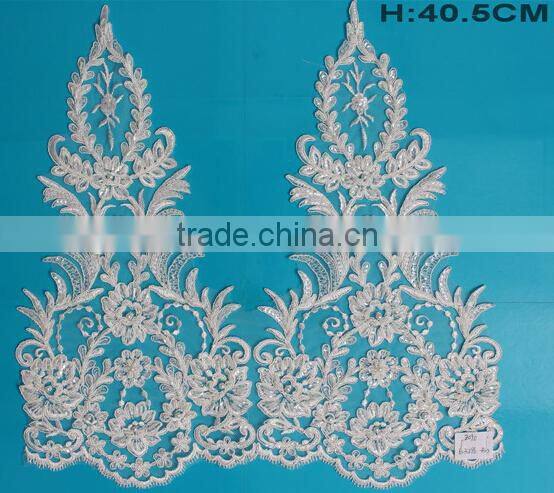 Durable ivory rhinestone garment accessories lace trim