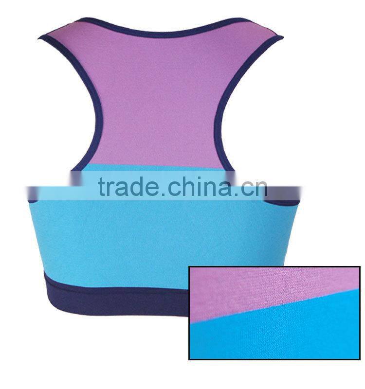 GZY comfortable breathable front zipper closure genie sports bra