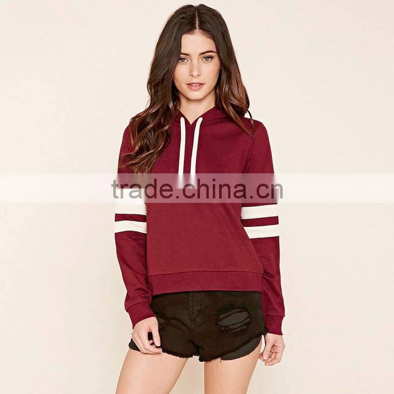 2016 best sell new fashion custom crop top lady hoodies