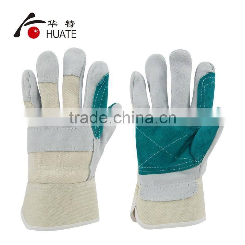 High quality cow leather palm safety gloves