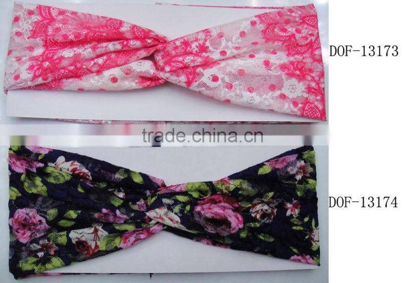 Hot popular lady floral lace headband