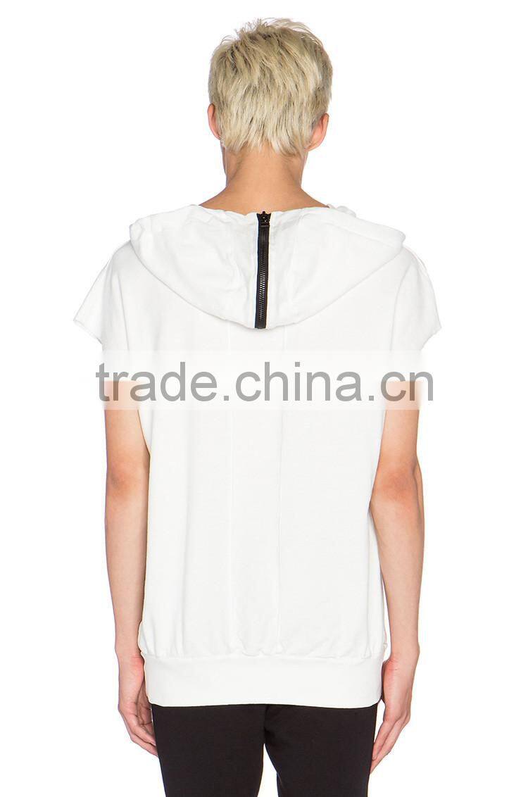 2014 fashion cotton men plain t-shirt with hood t shirts for men