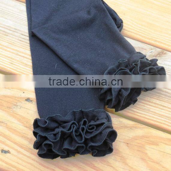 Ruffle Baby Girls Cotton Stripe Pants Kids Leggings Plain Ruffle Pants