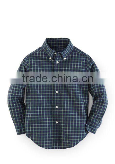 2016 Hot-selling school uniform wholesale long sleeve mens plaid polo shirt