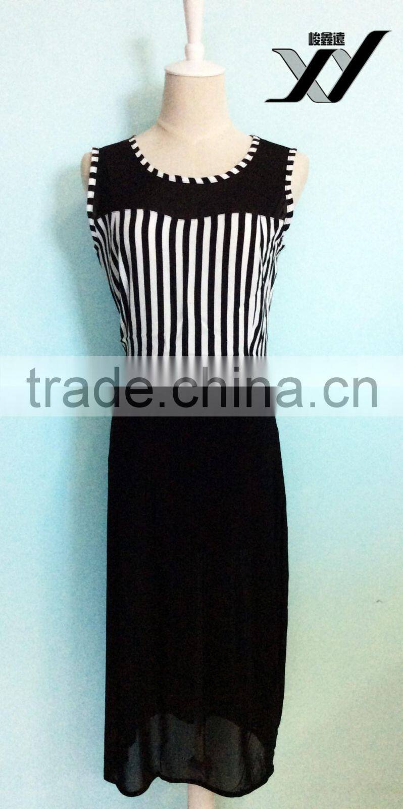 cheapsale china supplier summer women chiffon matching fashion casual dresses