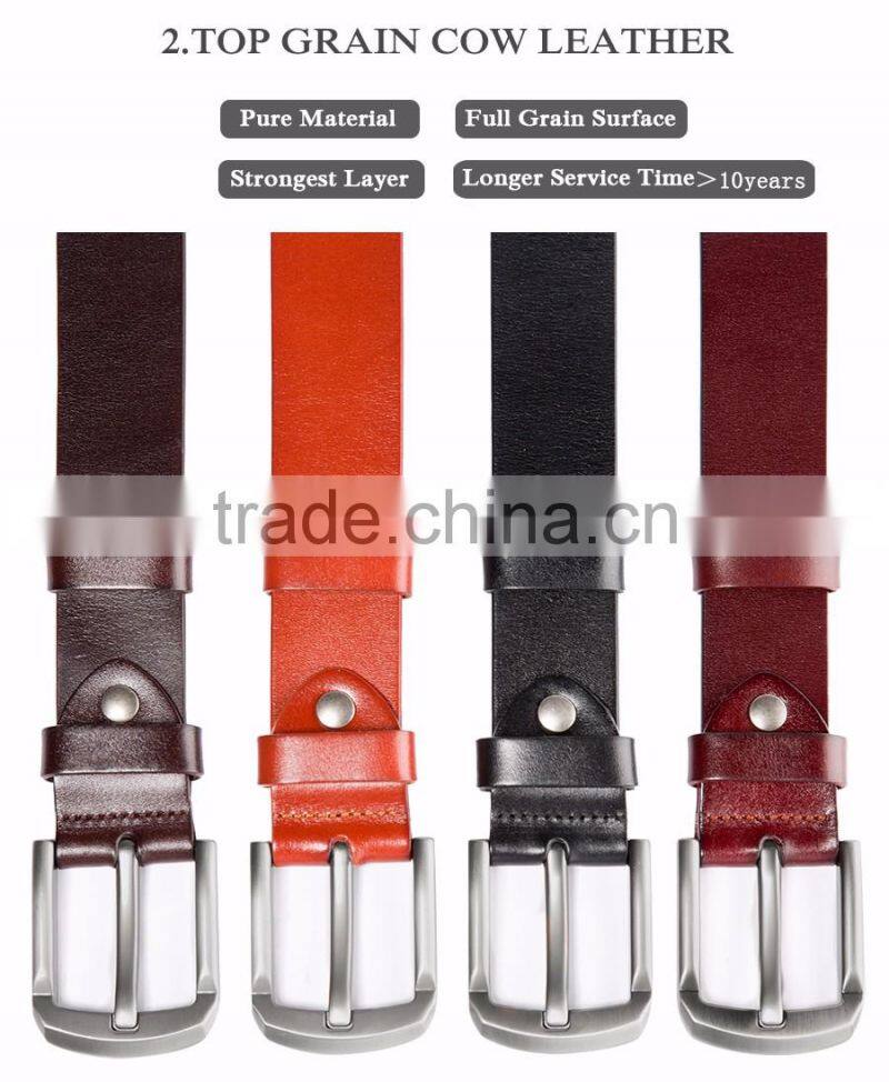 Classical Genuine Leather Men's Belt Adjustable Pin Buckle Men Belt Leather TGM327