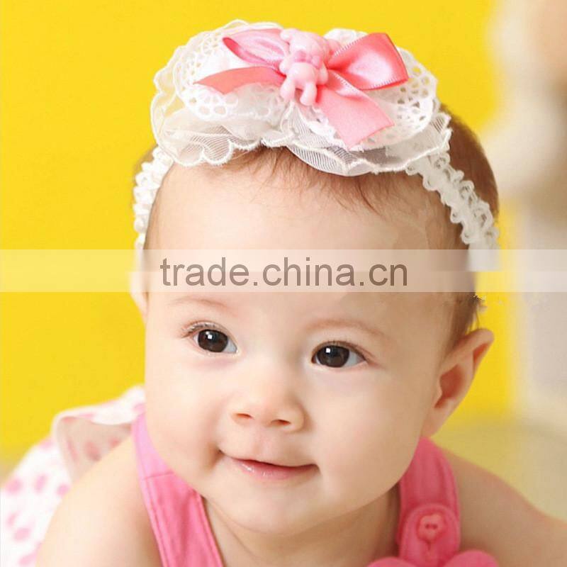 Wholesale EN and US the children's Chiffon headdress baby girl flower headbands 16 color elastic hairband Infant hair accessorie