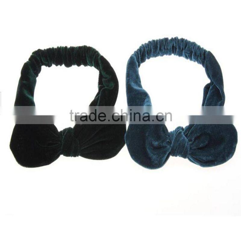 Cute Velvet Headbands Knot Ear Bow Turban
