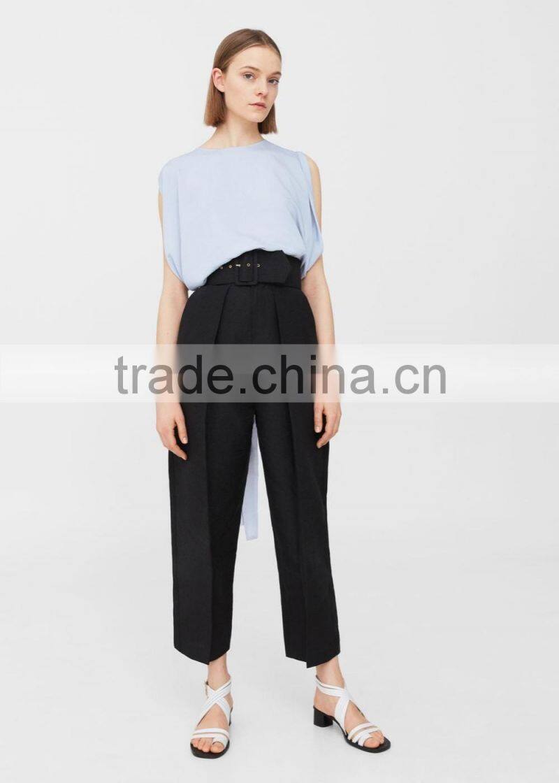 New arrival women sleeveless v back shirt summer blouse