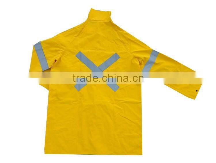 Custom mens hi vis polyester waterproof motorcycle rain coat