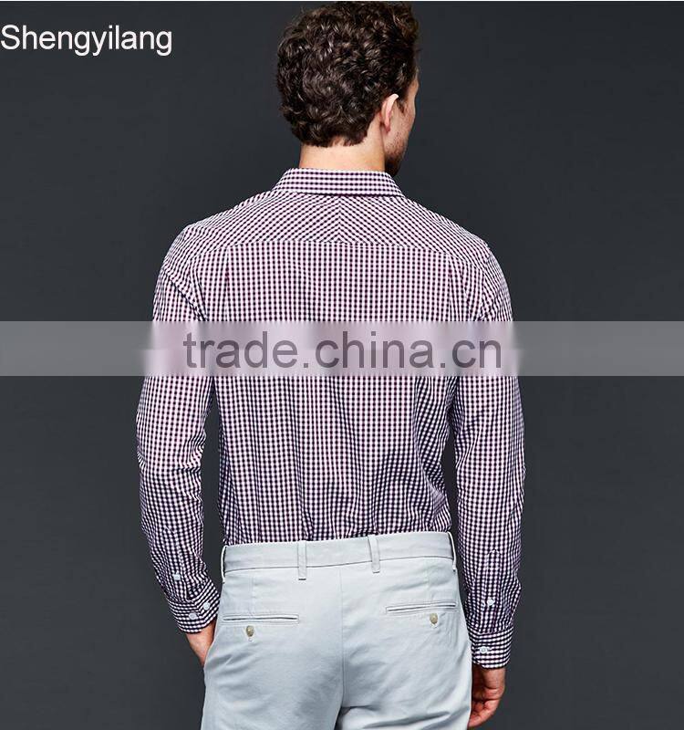 Wholesale high quality man fashion plaid shirt guangzhou manufacturer