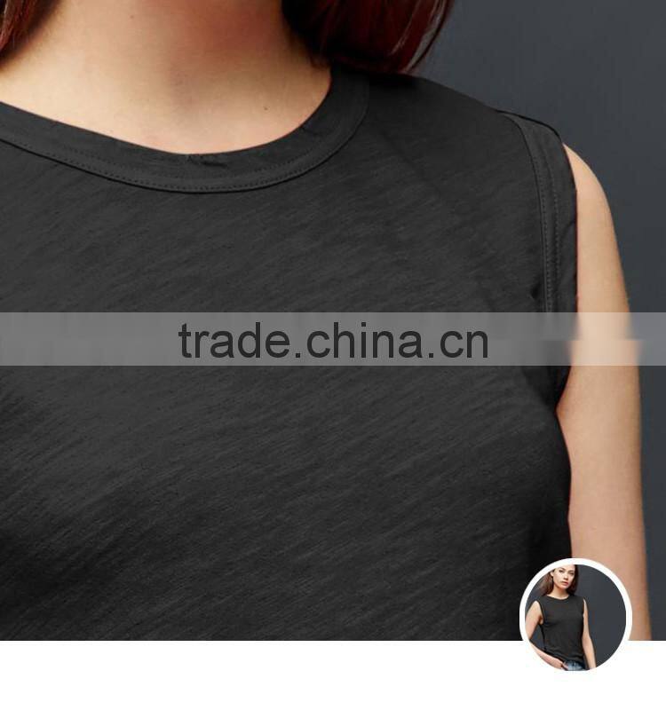 Custom 100% cotton vest women plain tank top wholesale in guangzhou