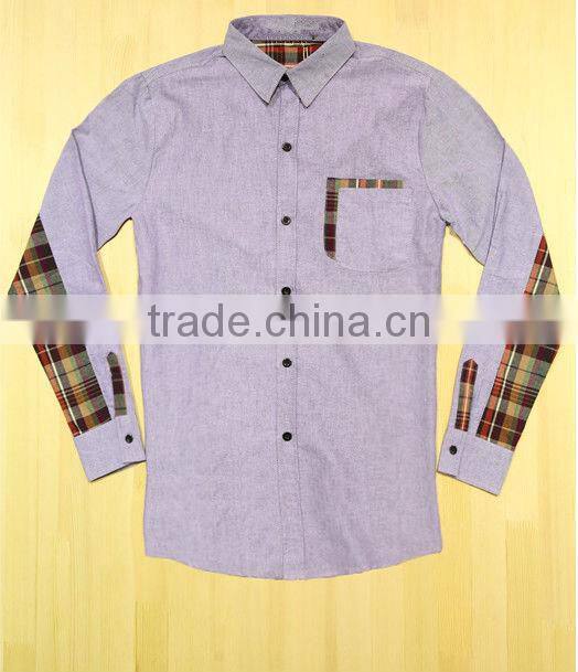 new style man's oxford with double-brushed cotton split joint shirt