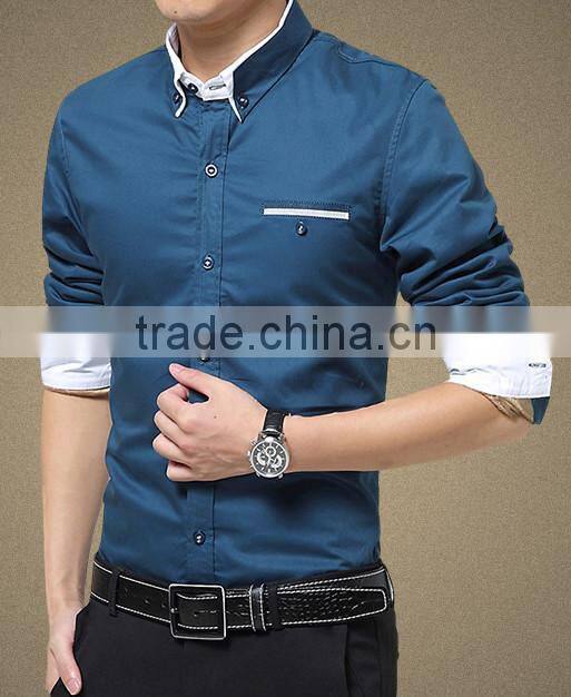slim fit dress shirt with long sleeve for men