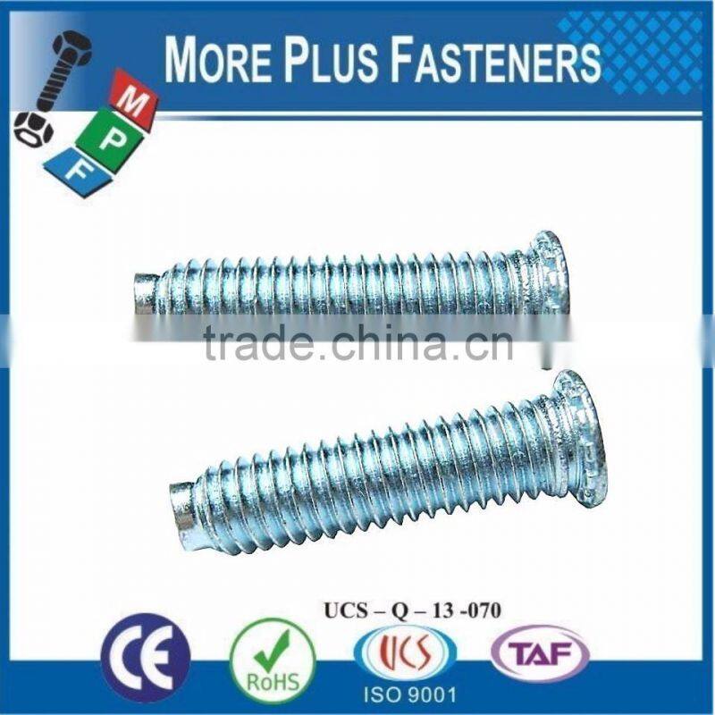 Made in Taiwan Self Clinching Ribbed Studs Standoffs by Insertion Press